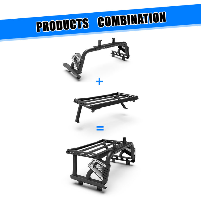 Wolfstorm Universal Adjustable Bed Rack Roll Bar for  Mid-Size &Full-Size Pickup Trucks