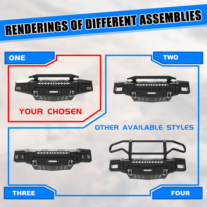 Parachoques delantero WOLFSTORM para camioneta Chevy Silverado 1500 2019-2021