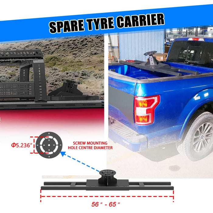 WOLFSTORM Roll Bar Universal Fit for Mid-size Pickup Trucks,Modular,Adjustable Overland Bed Rack,Roll bar