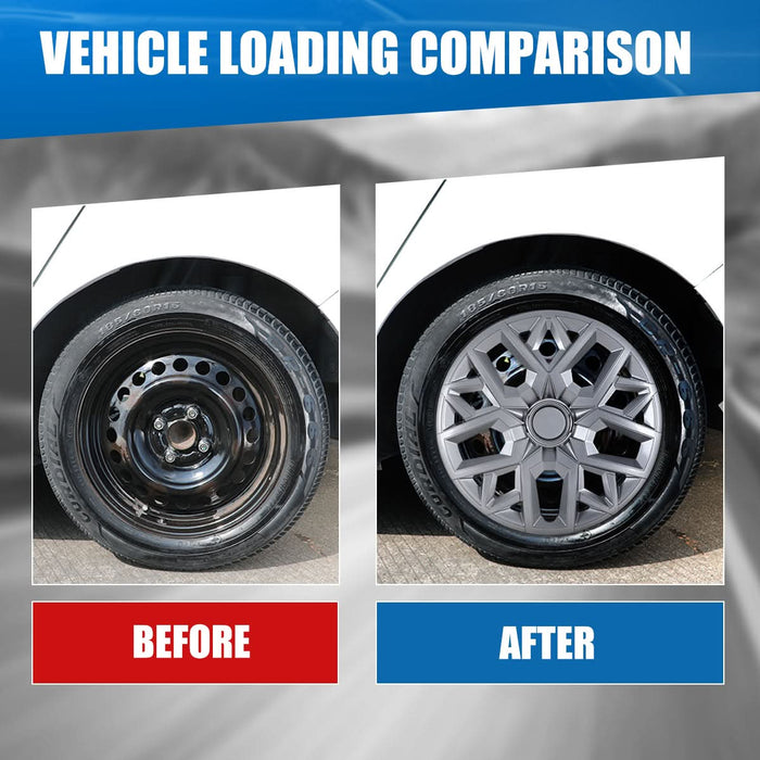 WOLFSTORM 4-Pack 17 Inch Universal Hubcaps for Steel Wheel Rims Cover