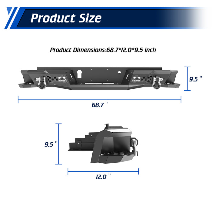 WOLFSTORM Rear Bumper for 2019-2023 Ford Ranger