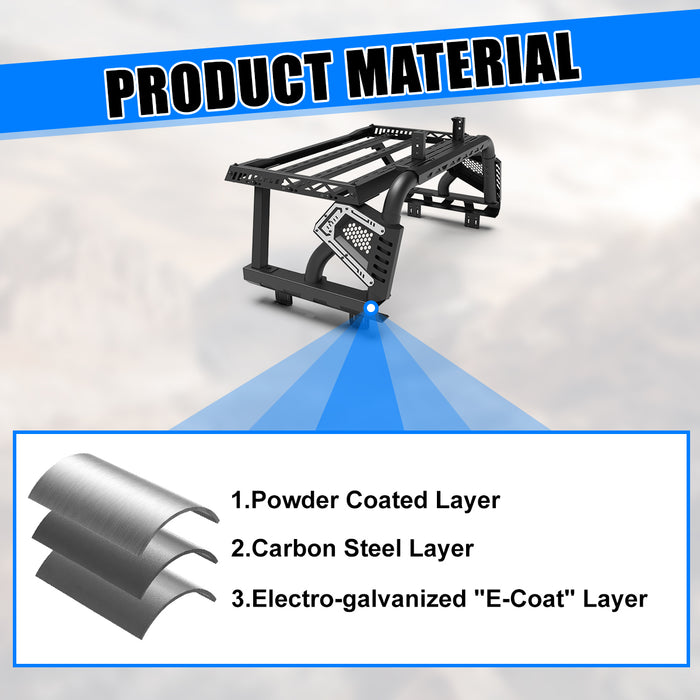 Wolfstorm Universal Adjustable Bed Rack Roll Bar for  Mid-Size &Full-Size Pickup Trucks