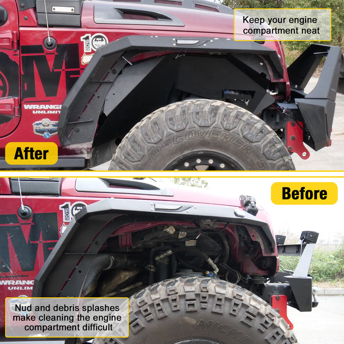 HAWKLEY – doublures de garde-boue intérieures pour Jeep 2007 – 2018 Wrangler JK/JKU illimité