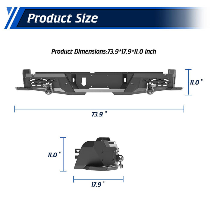 WOLFSTORM Rear Bumper for 2022-2025 Nissan Frontier