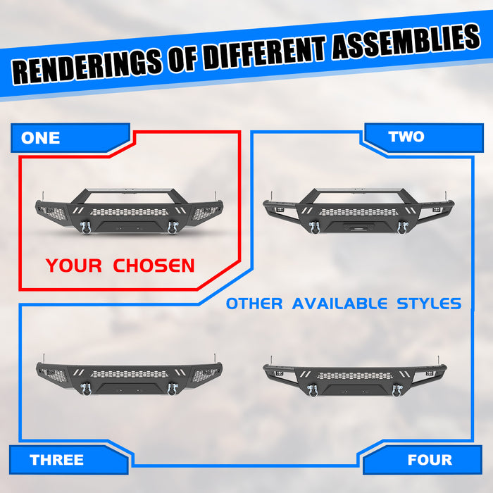 WOLFSTORM Front Bumper / Winch Plate for 2007-2013 Toyota Tundra Main Body Side Wings Winch Plate