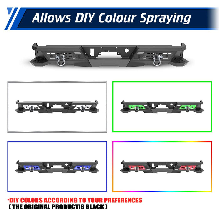 WOLFSTORM Rear Bumper for 2019-2025 GMC sierra 1500 & 2019-2025 Chevrolet Silverado 1500