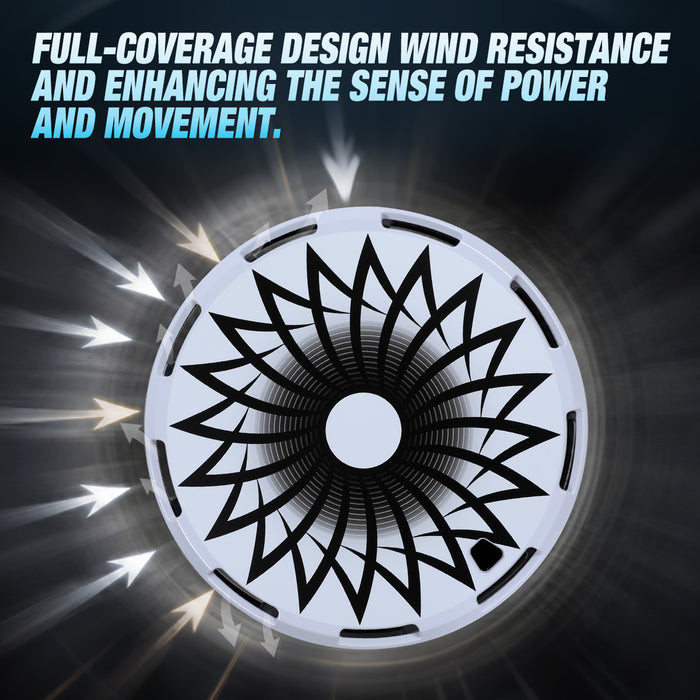 Wolfstorm Aerodisc Full Coverage Wheel Covers for Universal Hubcaps Turbo Spoke, 4-Pack