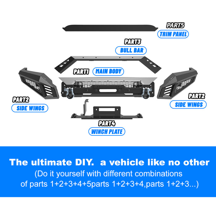 WOLFSTORM Offroad Front Bumper For Ford F-150 2018 2019 2020 Pickup Trucks (Excluding Raptor)