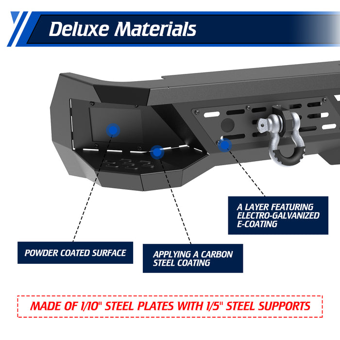 WOLFSTORM Rear Bumper Fits for 2019-2026 GMC Sierra 1500 & Chevrolet Silverado 1500