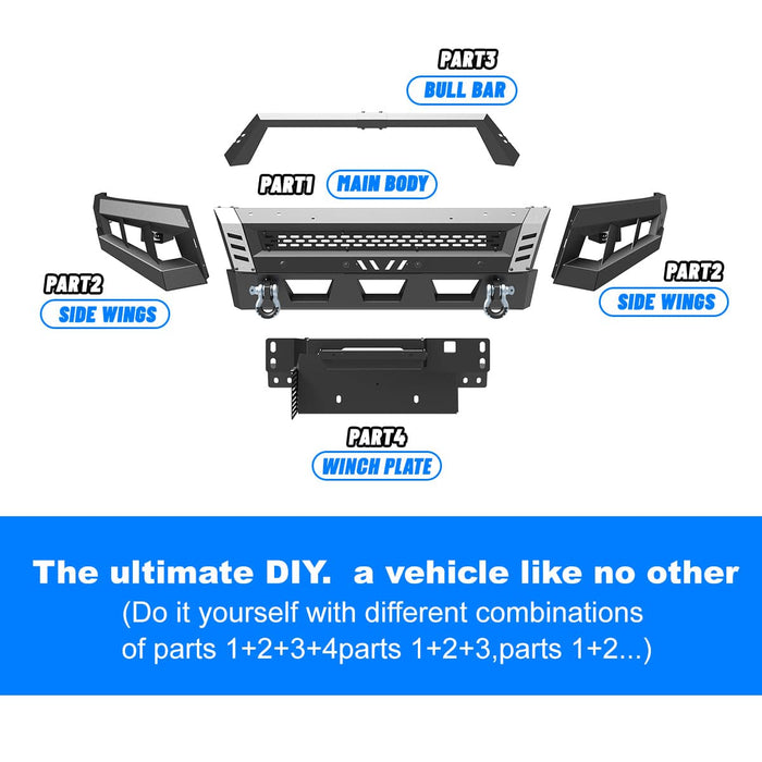 WOLFSTORM Front Bumper Combo for 2017-2022 Ford F-250 F-350 Super Duty - WOLFSTORM