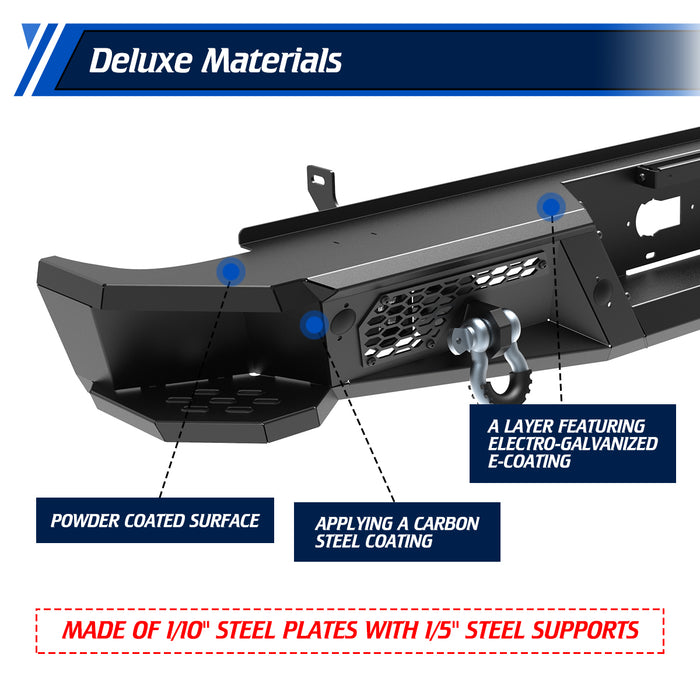 WOLFSTORM Rear Bumper for 2007-2018 Chevrolet Silverado 1500 and 2007-2018 GMC Sierra 1500