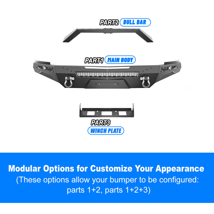 WOLFSTORM Front Bumper for 2007-2013 Chevy Silverado 1500 Multiple combinations are available for selection