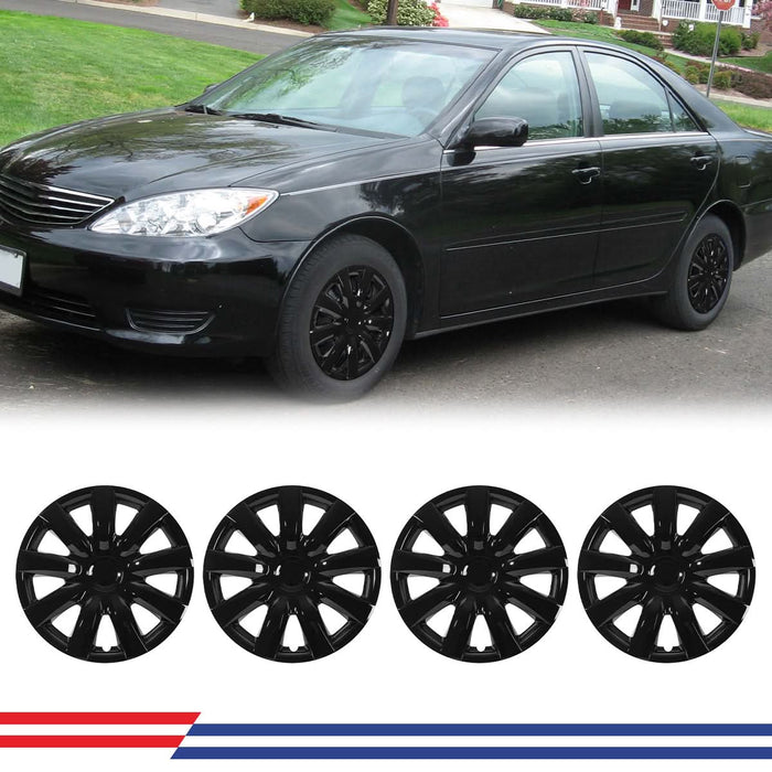 WOLFSTORM 15 Inch Hubcaps Fit for 2002-2006 Toyota CAMRY, Set of 4  Wheel Covers, PP Material Wheel Rim Covers for Steel Wheels, Snap-On Installation, 15 Inch Silver Lacquer 4-Piece
