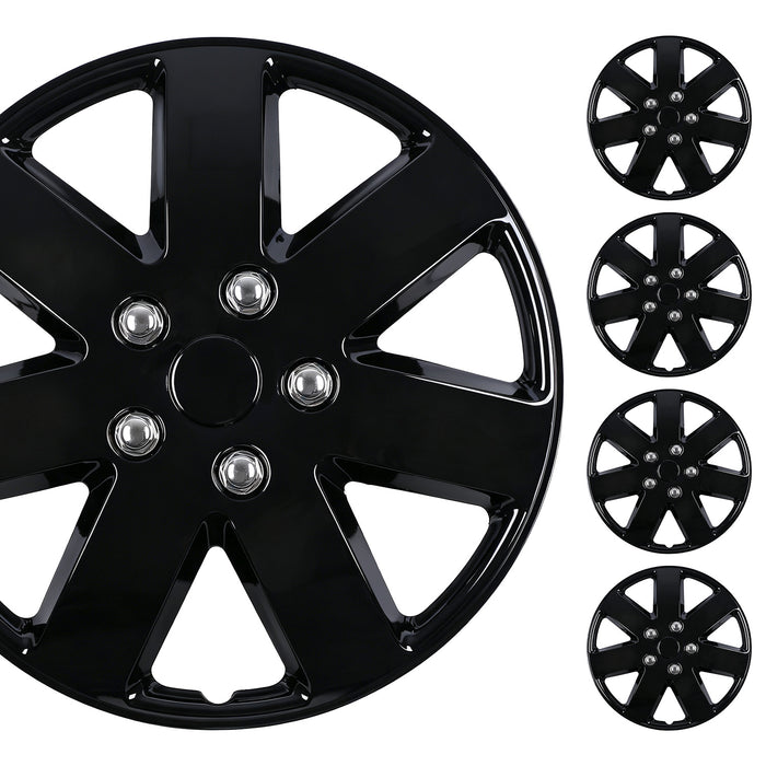 WOLFSTORM 4-Pack 16 Inch Universal Hubcaps for Steel Wheel Rims Cover