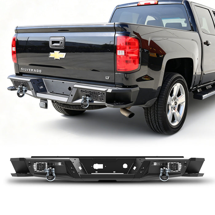 WOLFSTORM Rear Bumper for 2007-2018 Chevrolet Silverado 1500 and 2007-2018 GMC Sierra 1500