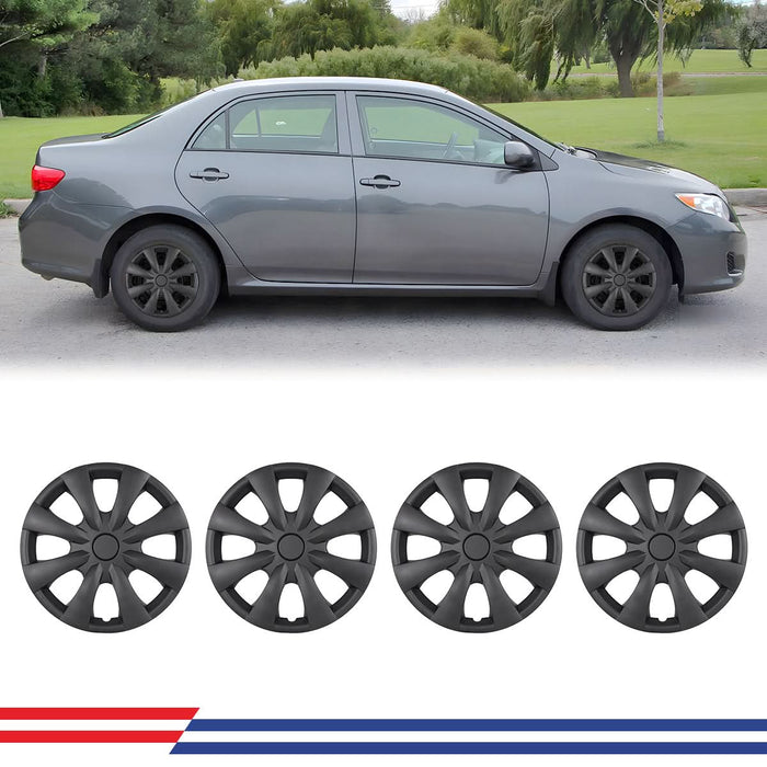 WOLFSTORM 4-Pack 15 Inch Wheel Rim Cover Hubcaps for 2009-2019 TOYOTA COROLLA