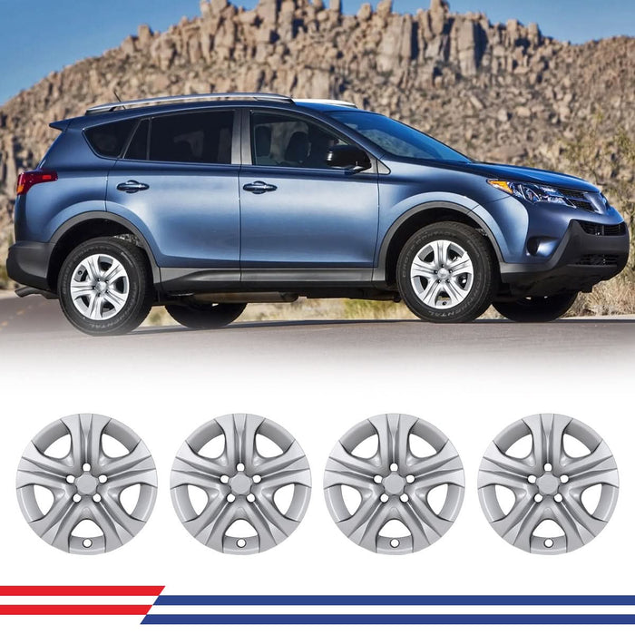 WOLFSTORM 4-Pack 17 Inch Wheel Rim Cover Hubcaps for 2013-2018 Toyota RAV4