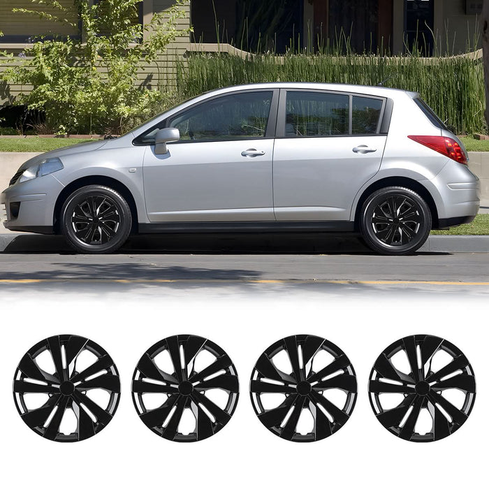 WOLFSTORM 4-Pack 15 Inch Wheel Rim Cover Hubcaps for 2007-2026 NISSAN VERSA