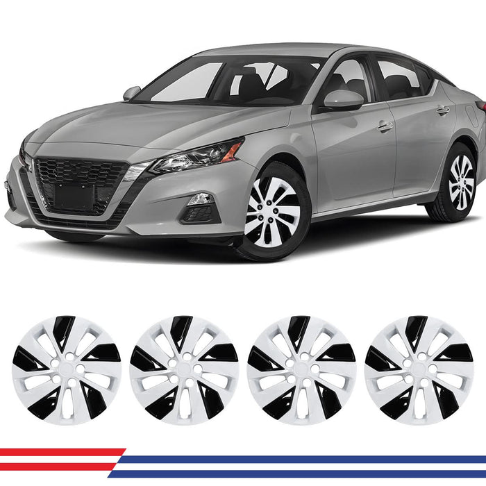 WOLFSTORM 16 Inch Hubcaps Fit for 2019-2025 Nissan Altima, Set of 4 Black Lacquer & Red Lacquer Wheel Covers, ABS&PC Material Wheel Rim Covers for Steel Wheels, Snap-On Installation, 16 Inch Black Lacquer & Red Lacquer 4-Piece