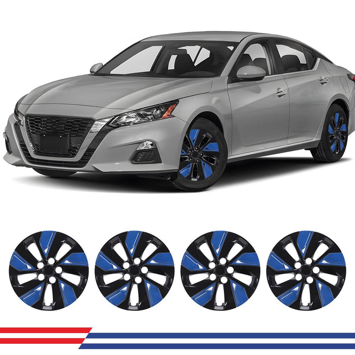 WOLFSTORM 16 Inch Hubcaps Fit for 2019-2025 Nissan Altima, Set of 4 Black Lacquer & Red Lacquer Wheel Covers, ABS&PC Material Wheel Rim Covers for Steel Wheels, Snap-On Installation, 16 Inch Black Lacquer & Red Lacquer 4-Piece