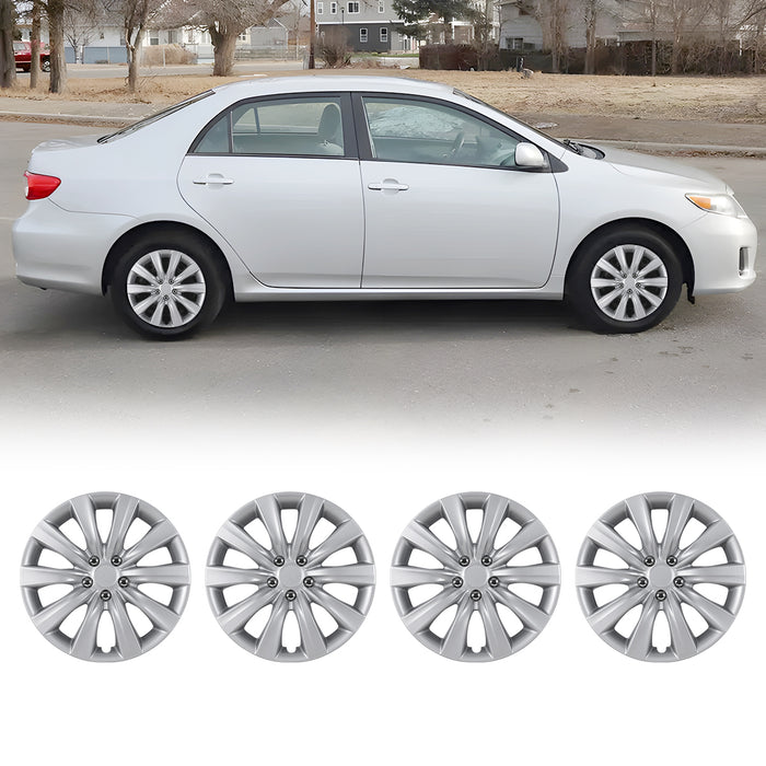 WOLFSTORM 4-Pack 16 Inch Wheel Rim Cover Hubcaps for 2014-2016 TOYOTA COROLLA（With Bolts）