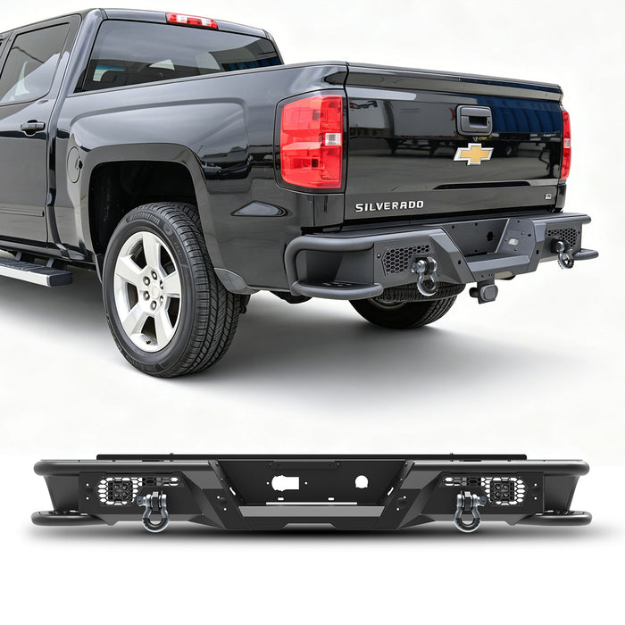 WOLFSTORM Rear Bumper for 2007-2018 Chevrolet Silverado 1500 and 2007-2018 GMC Sierra 1500