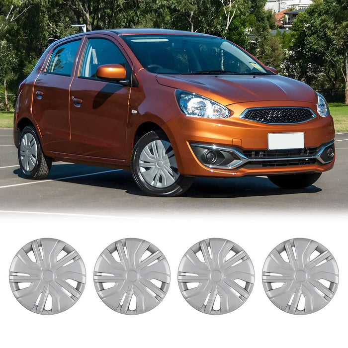 WOLFSTORM 4-Pack 14 Inch Wheel Rim Cover Hubcaps for 2014-2025 Mitsubishi Mirage