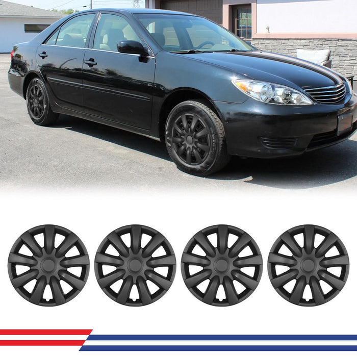 WOLFSTORM 15 Inch Hubcaps Fit for 2002-2006 Toyota CAMRY, Set of 4  Wheel Covers, PP Material Wheel Rim Covers for Steel Wheels, Snap-On Installation, 15 Inch Silver Lacquer 4-Piece