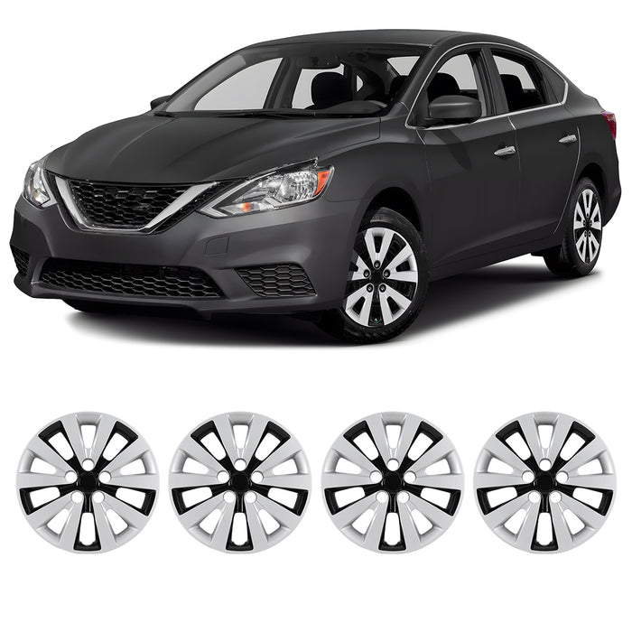 WOLFSTORM 16 Inch Hubcaps Wheel Cover Fit for 2013-2019 NISSAN SENTRA and 2011-2017 NISSAN LEAF
