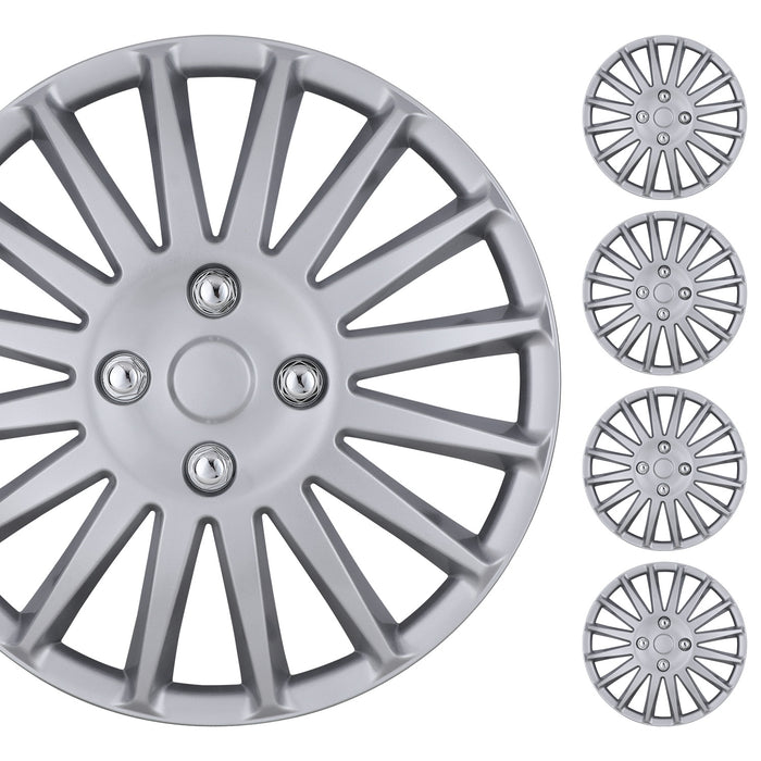 WOLFSTORM Lot de 4 enjoliveurs automobiles 15" en laque pour pneus de roue