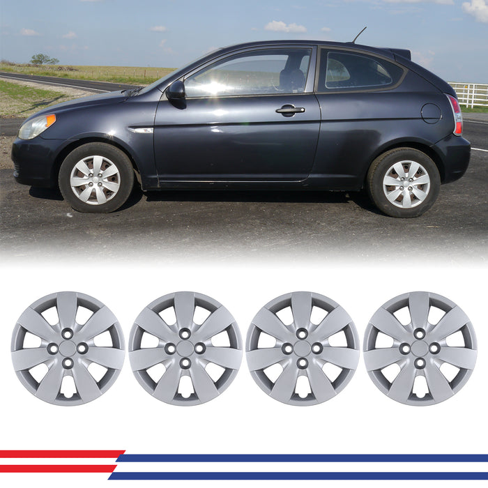 WOLFSTORM 4-Pack 14 Inch Wheel Rim Cover Hubcaps for 2008-2011 Hyundai Accent Sedan/Hatchback