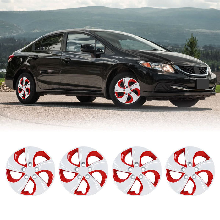 WOLFSTORM 4-Pack 15 Inch Wheel Rim Cover Hubcaps for 2013-2015 HONDA CIVIC SEDAN