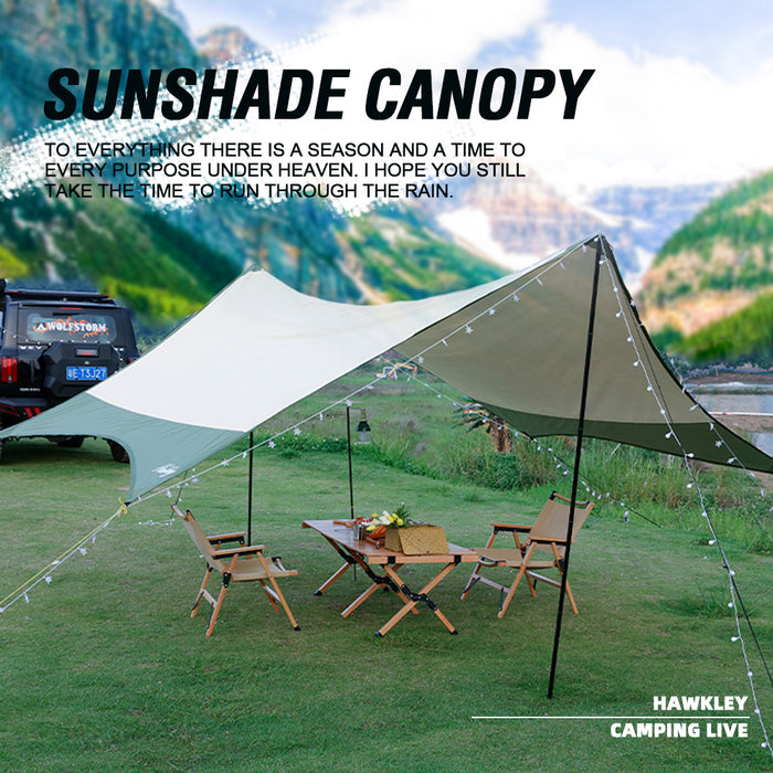 HAWKLEY Hexagonal Canopy Camping Tent Tarps - WOLFSTORM