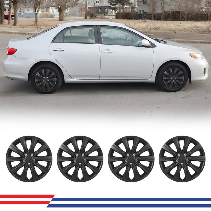 WOLFSTORM 16 Inch Hubcaps Wheel Cover w/Decorative Screws Fit for 2009-2013 TOYOTA COROLLA