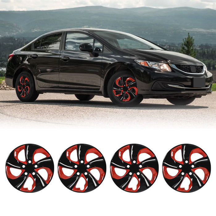 WOLFSTORM 4-Pack 15 Inch Wheel Rim Cover Hubcaps for 2013-2015 HONDA CIVIC SEDAN