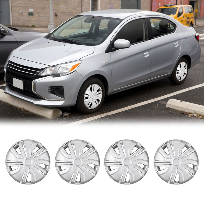 WOLFSTORM 4-Pack 14 Inch Wheel Rim Cover Hubcaps for 2014-2025 Mitsubishi Mirage