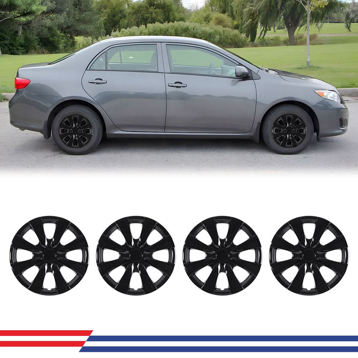WOLFSTORM 4-Pack 15 Inch Wheel Rim Cover Hubcaps for 2009-2019 TOYOTA COROLLA