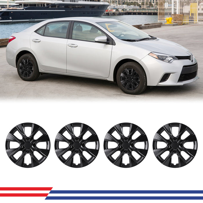 WOLFSTORM 4-Pack 15 Inch Wheel Rim Cover Hubcaps for 2009-2019 TOYOTA COROLLA