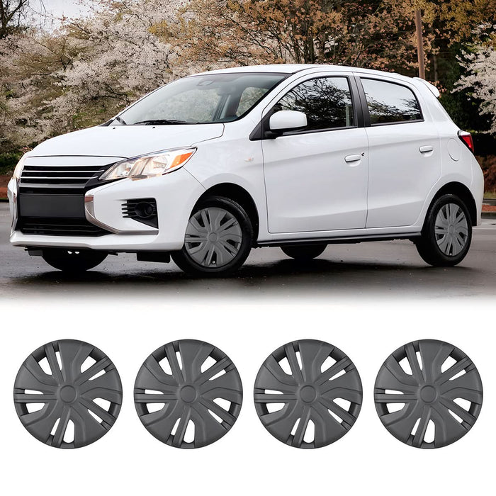 WOLFSTORM 4-Pack 14 Inch Wheel Rim Cover Hubcaps for 2014-2025 Mitsubishi Mirage