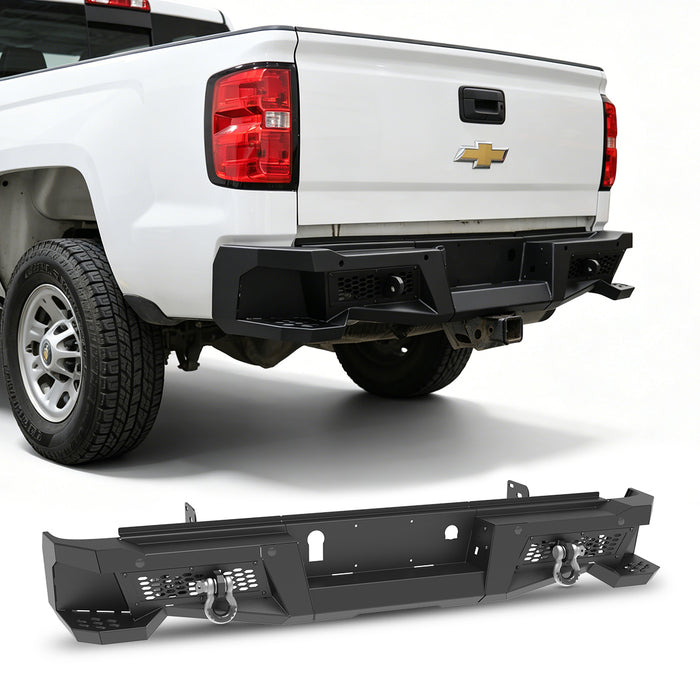 WOLFSTORM Rear Bumper for 2015-2019 Chevy Silverado 2500/3500/2500 HD/3500 HD & 2015-2019 GMC Sierra 2500/3500/2500 HD/3500 HD