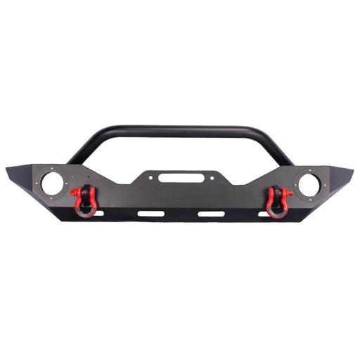 Front Bumper with D-Ring, Winch Plate & Fog Light Housing for Jeep Wrangler and Gladiator - WOLFSTORM 