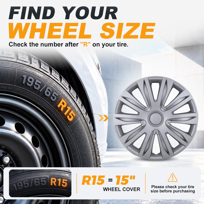 WOLFSTORM – enjoliveurs de roue universels, 15 pouces, pour Chevy Buick Volkswagen Ford Honda Toyota
