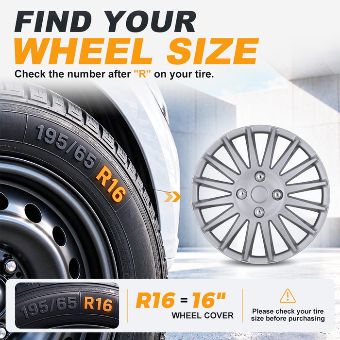 WOLFSTORM – enjoliveurs de roue universels de 16 pouces, pour Chevy/Dodge/Ford/Honda/Nissan/Toyota