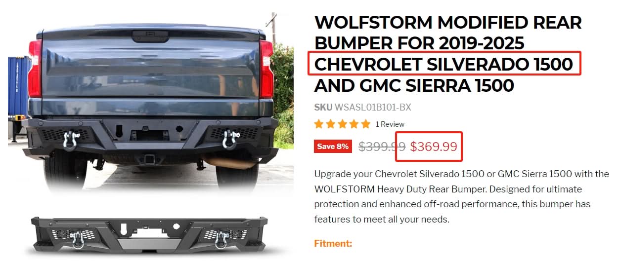 Replacement Rear Bumper-Aaron only