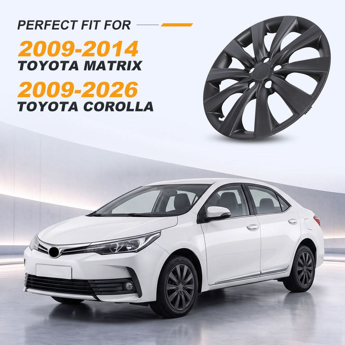 WOLFSTORM 4-Pack 16 Inch Wheel Rim Cover Hubcaps for 2009-2013 TOYOTA COROLLA