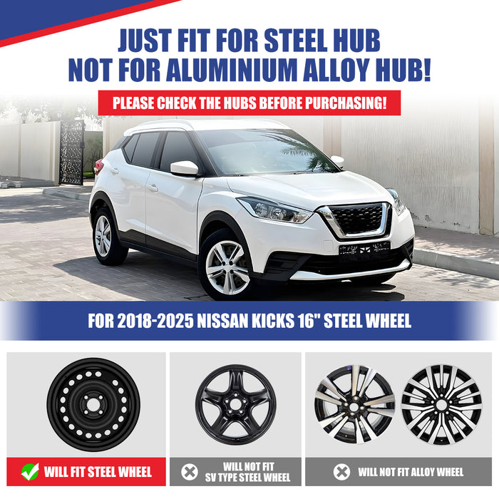 WOLFSTORM 4-Pack 16 Inch Wheel Rim Cover Hubcaps for 2018-2025 Nissan Kicks