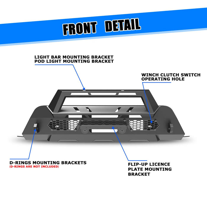 Wolfstorm Front Bumper Assembly Fits for 2012-2015 TOYOTA TACOMA