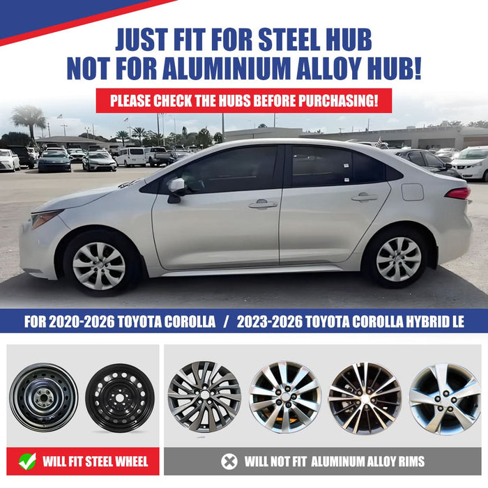 WOLFSTORM 4-Pack 16 Inch Wheel Rim Cover Hubcaps for 2020-2026 TOYOTA COROLLA