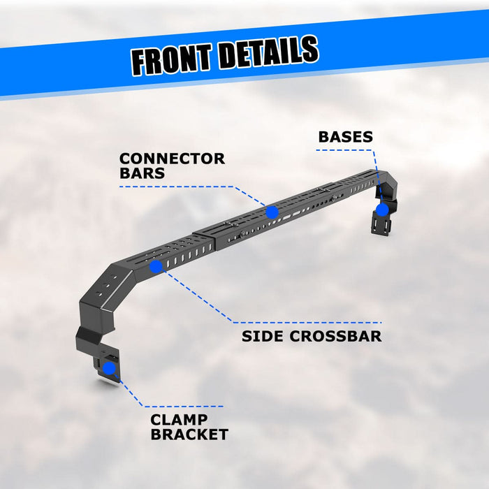 Universal Truck Bed Cross Bar for Full-Size and Mid-Size Trucks, Heavy-Duty Adjustable Cargo Support, Mounted on Inner Side of Truck Bed, Sold as Single Bar (Minimum 2 Bars Required for Use)