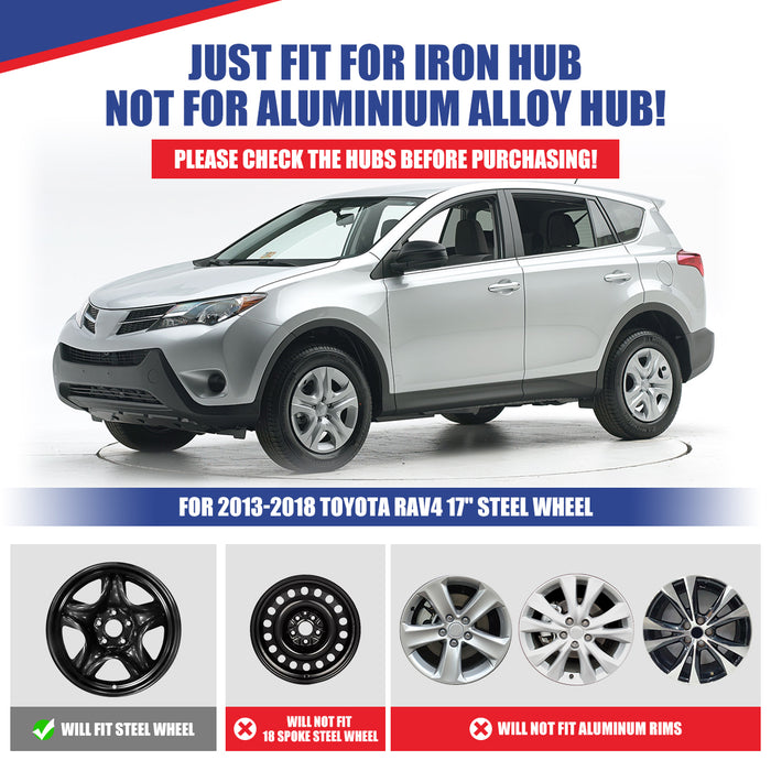 WOLFSTORM 4-pack 17 Inch Wheel Rim Cover Hubcaps for 2013-2018 TOYOTA RAV4
